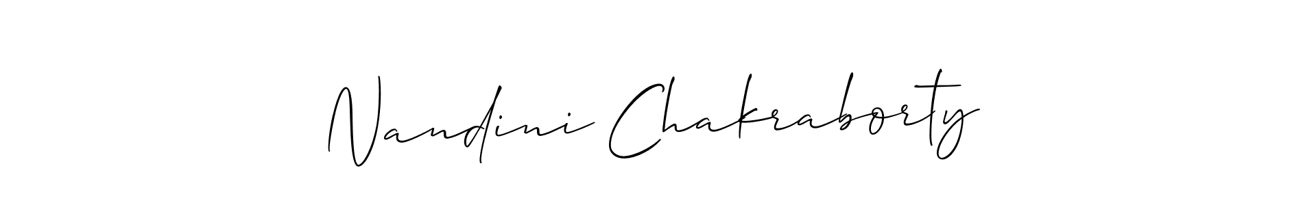 Make a short Nandini Chakraborty signature style. Manage your documents anywhere anytime using Allison_Script. Create and add eSignatures, submit forms, share and send files easily. Nandini Chakraborty signature style 2 images and pictures png
