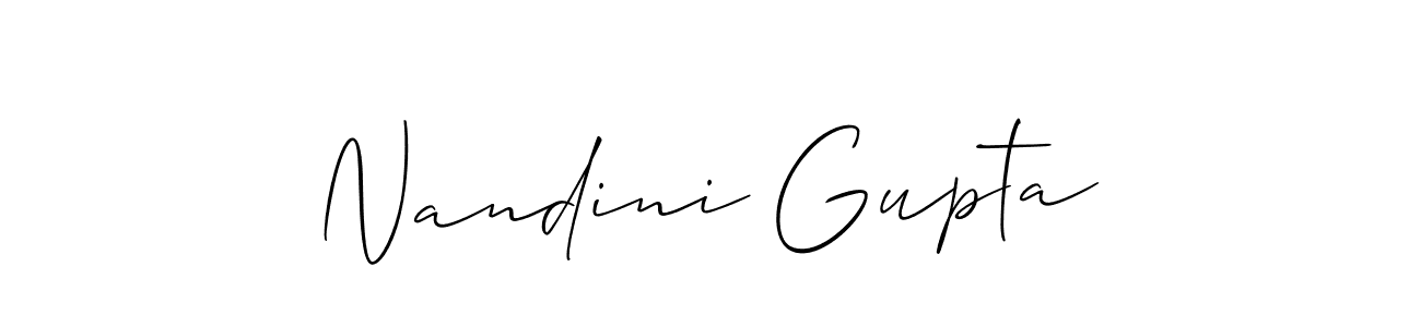 Allison_Script is a professional signature style that is perfect for those who want to add a touch of class to their signature. It is also a great choice for those who want to make their signature more unique. Get Nandini Gupta name to fancy signature for free. Nandini Gupta signature style 2 images and pictures png