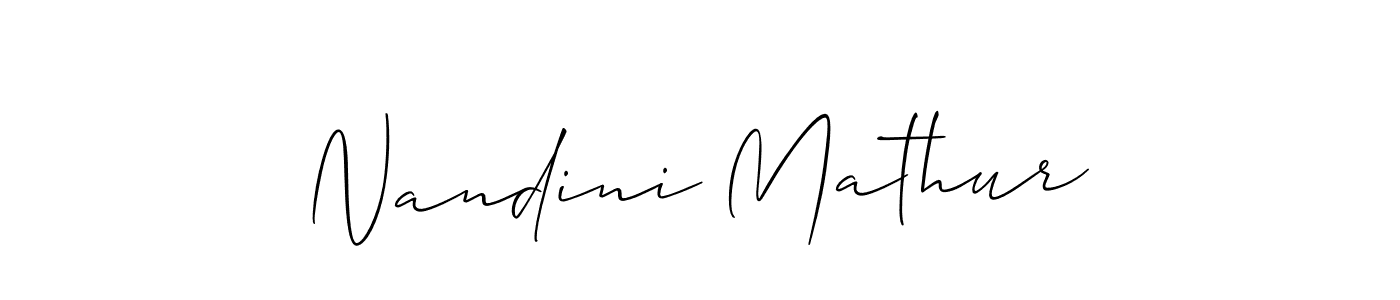 Nandini Mathur stylish signature style. Best Handwritten Sign (Allison_Script) for my name. Handwritten Signature Collection Ideas for my name Nandini Mathur. Nandini Mathur signature style 2 images and pictures png