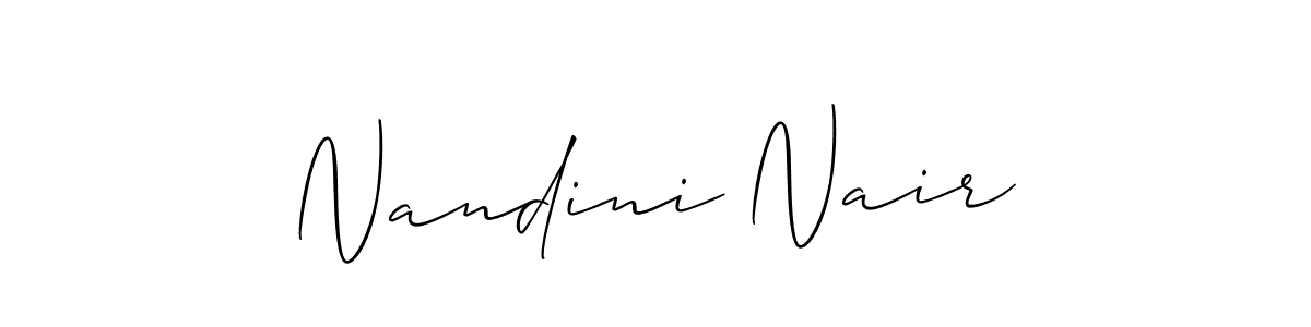 Allison_Script is a professional signature style that is perfect for those who want to add a touch of class to their signature. It is also a great choice for those who want to make their signature more unique. Get Nandini Nair name to fancy signature for free. Nandini Nair signature style 2 images and pictures png