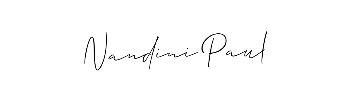 How to make Nandini Paul name signature. Use Allison_Script style for creating short signs online. This is the latest handwritten sign. Nandini Paul signature style 2 images and pictures png