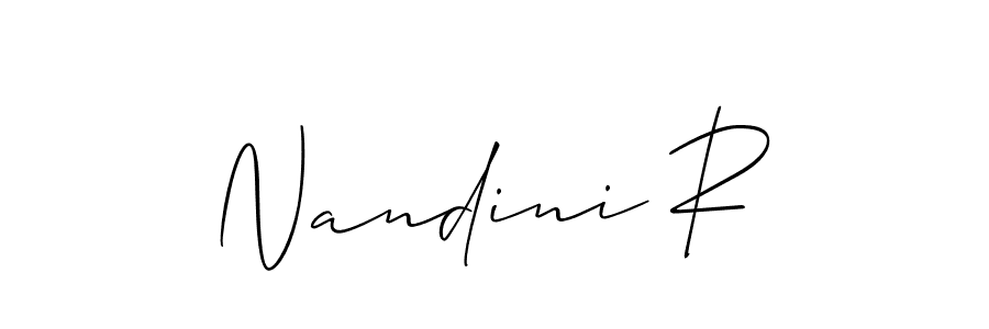 Design your own signature with our free online signature maker. With this signature software, you can create a handwritten (Allison_Script) signature for name Nandini R. Nandini R signature style 2 images and pictures png