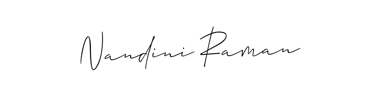 Use a signature maker to create a handwritten signature online. With this signature software, you can design (Allison_Script) your own signature for name Nandini Raman. Nandini Raman signature style 2 images and pictures png