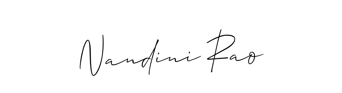 Make a beautiful signature design for name Nandini Rao. With this signature (Allison_Script) style, you can create a handwritten signature for free. Nandini Rao signature style 2 images and pictures png