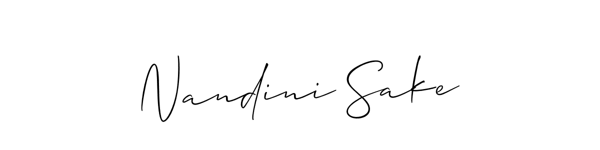 if you are searching for the best signature style for your name Nandini Sake. so please give up your signature search. here we have designed multiple signature styles  using Allison_Script. Nandini Sake signature style 2 images and pictures png