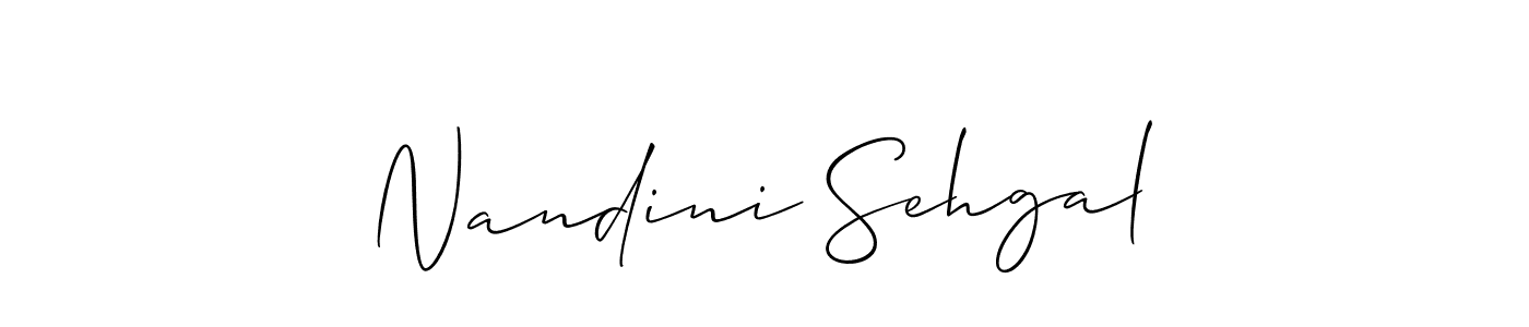 The best way (Allison_Script) to make a short signature is to pick only two or three words in your name. The name Nandini Sehgal include a total of six letters. For converting this name. Nandini Sehgal signature style 2 images and pictures png