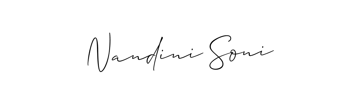 Use a signature maker to create a handwritten signature online. With this signature software, you can design (Allison_Script) your own signature for name Nandini Soni. Nandini Soni signature style 2 images and pictures png