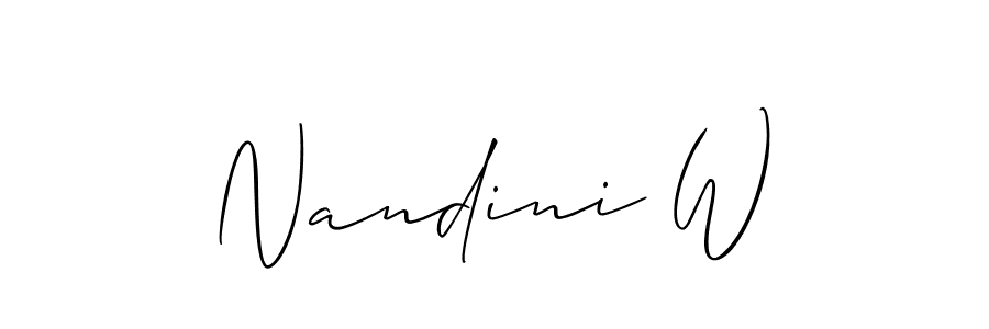 Create a beautiful signature design for name Nandini W. With this signature (Allison_Script) fonts, you can make a handwritten signature for free. Nandini W signature style 2 images and pictures png