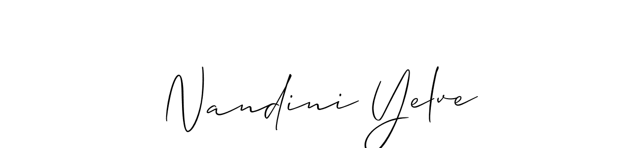 if you are searching for the best signature style for your name Nandini Yelve. so please give up your signature search. here we have designed multiple signature styles  using Allison_Script. Nandini Yelve signature style 2 images and pictures png