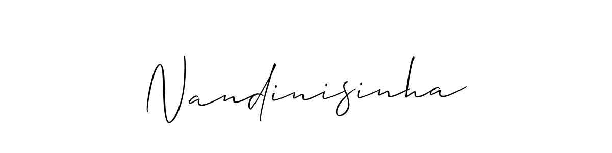 The best way (Allison_Script) to make a short signature is to pick only two or three words in your name. The name Nandinisinha include a total of six letters. For converting this name. Nandinisinha signature style 2 images and pictures png