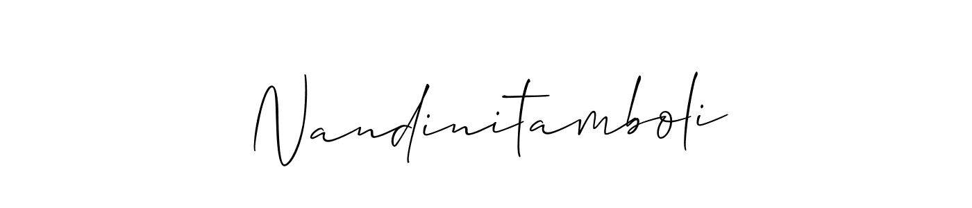 Make a short Nandinitamboli signature style. Manage your documents anywhere anytime using Allison_Script. Create and add eSignatures, submit forms, share and send files easily. Nandinitamboli signature style 2 images and pictures png