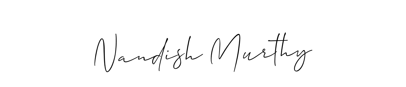 if you are searching for the best signature style for your name Nandish Murthy. so please give up your signature search. here we have designed multiple signature styles  using Allison_Script. Nandish Murthy signature style 2 images and pictures png