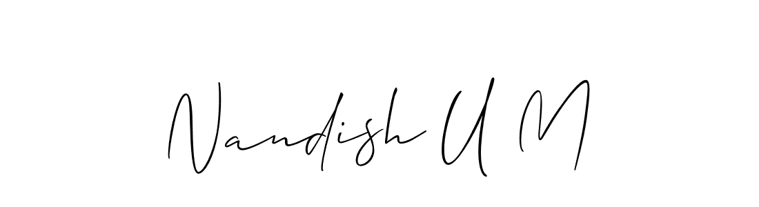 This is the best signature style for the Nandish U M name. Also you like these signature font (Allison_Script). Mix name signature. Nandish U M signature style 2 images and pictures png