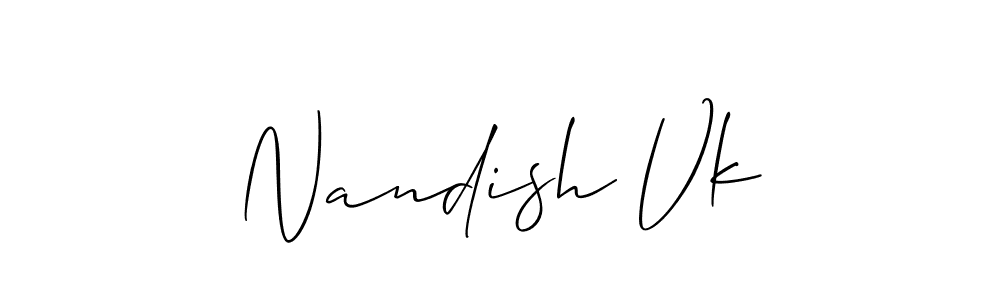 You can use this online signature creator to create a handwritten signature for the name Nandish Vk. This is the best online autograph maker. Nandish Vk signature style 2 images and pictures png