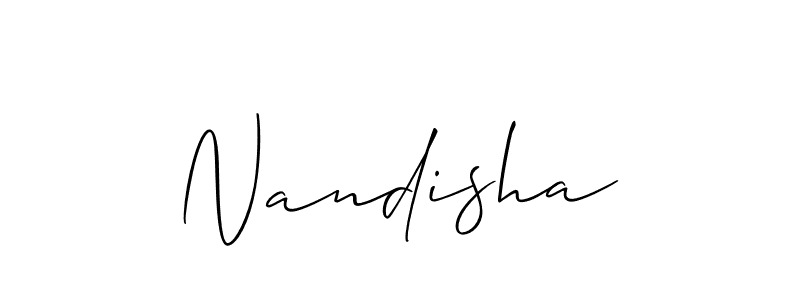 How to make Nandisha name signature. Use Allison_Script style for creating short signs online. This is the latest handwritten sign. Nandisha signature style 2 images and pictures png