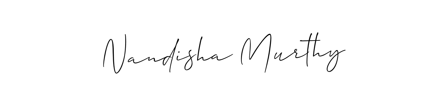 How to make Nandisha Murthy name signature. Use Allison_Script style for creating short signs online. This is the latest handwritten sign. Nandisha Murthy signature style 2 images and pictures png