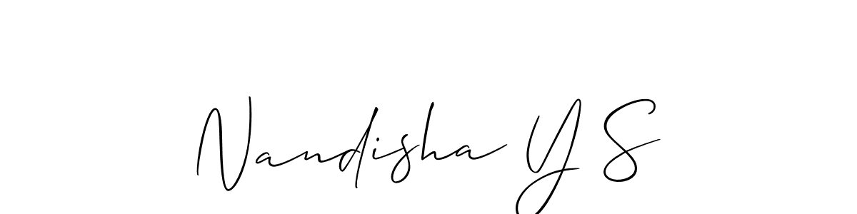 How to Draw Nandisha Y S signature style? Allison_Script is a latest design signature styles for name Nandisha Y S. Nandisha Y S signature style 2 images and pictures png