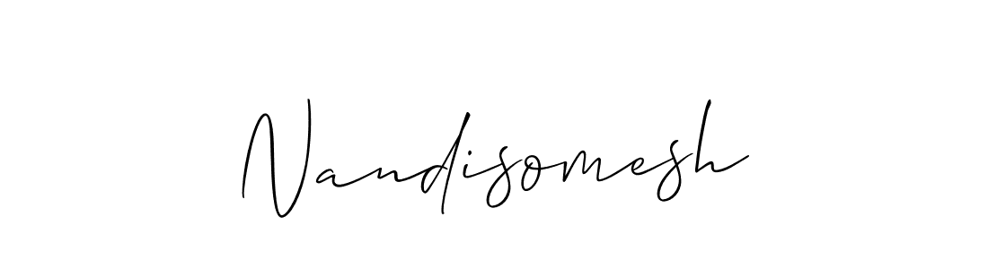 Use a signature maker to create a handwritten signature online. With this signature software, you can design (Allison_Script) your own signature for name Nandisomesh. Nandisomesh signature style 2 images and pictures png