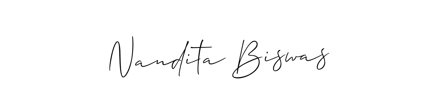 It looks lik you need a new signature style for name Nandita Biswas. Design unique handwritten (Allison_Script) signature with our free signature maker in just a few clicks. Nandita Biswas signature style 2 images and pictures png