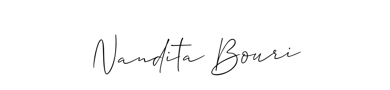 Also You can easily find your signature by using the search form. We will create Nandita Bouri name handwritten signature images for you free of cost using Allison_Script sign style. Nandita Bouri signature style 2 images and pictures png