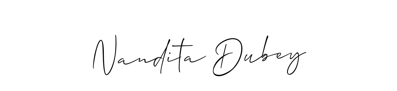 Also You can easily find your signature by using the search form. We will create Nandita Dubey name handwritten signature images for you free of cost using Allison_Script sign style. Nandita Dubey signature style 2 images and pictures png