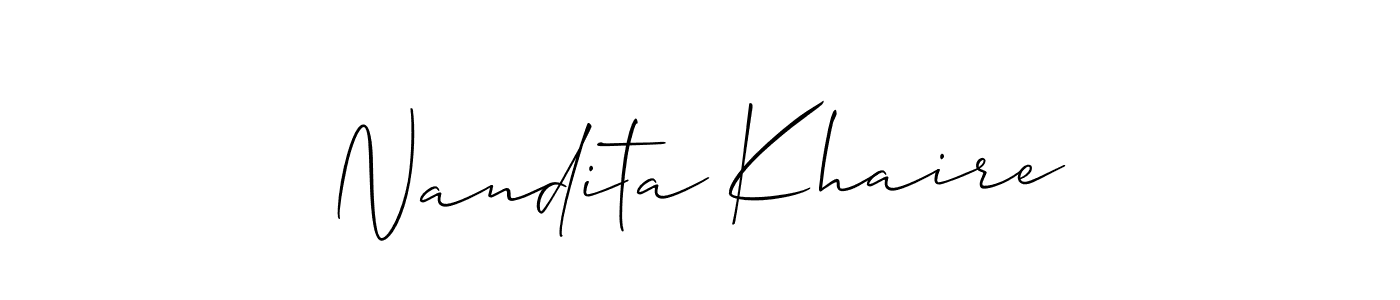 Nandita Khaire stylish signature style. Best Handwritten Sign (Allison_Script) for my name. Handwritten Signature Collection Ideas for my name Nandita Khaire. Nandita Khaire signature style 2 images and pictures png