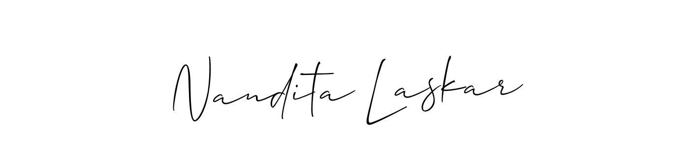 Also we have Nandita Laskar name is the best signature style. Create professional handwritten signature collection using Allison_Script autograph style. Nandita Laskar signature style 2 images and pictures png