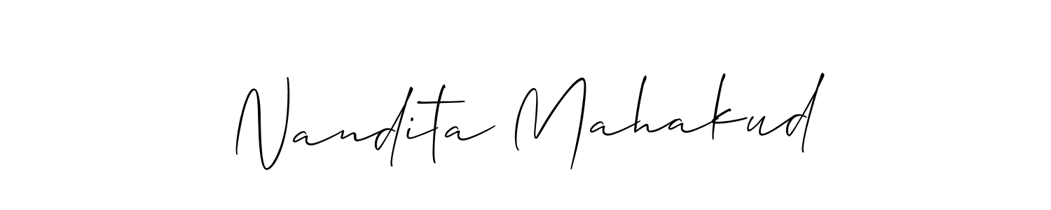 It looks lik you need a new signature style for name Nandita Mahakud. Design unique handwritten (Allison_Script) signature with our free signature maker in just a few clicks. Nandita Mahakud signature style 2 images and pictures png