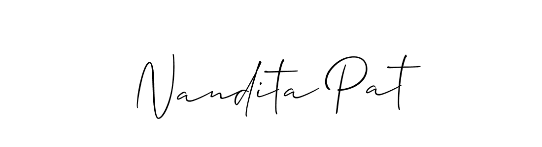 How to make Nandita Pat signature? Allison_Script is a professional autograph style. Create handwritten signature for Nandita Pat name. Nandita Pat signature style 2 images and pictures png