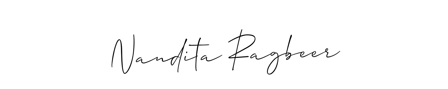 Allison_Script is a professional signature style that is perfect for those who want to add a touch of class to their signature. It is also a great choice for those who want to make their signature more unique. Get Nandita Ragbeer name to fancy signature for free. Nandita Ragbeer signature style 2 images and pictures png