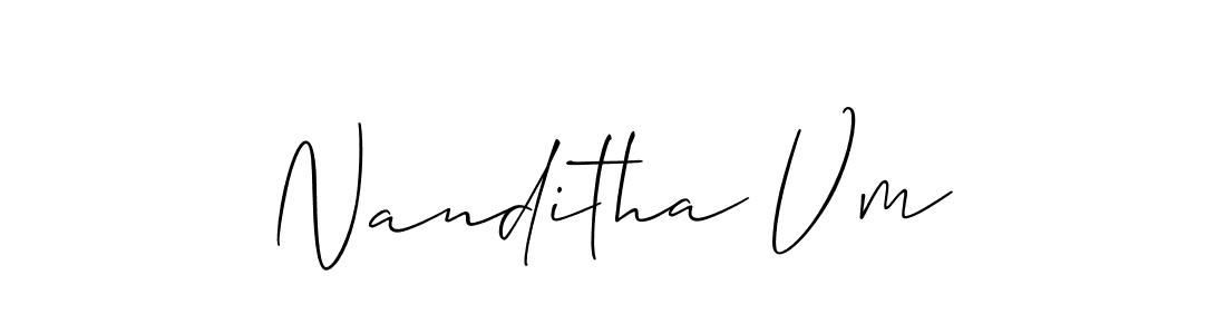 Make a beautiful signature design for name Nanditha Vm. Use this online signature maker to create a handwritten signature for free. Nanditha Vm signature style 2 images and pictures png