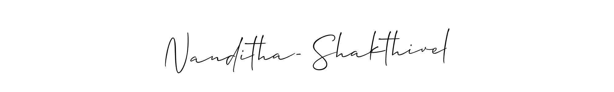 It looks lik you need a new signature style for name Nanditha- Shakthivel. Design unique handwritten (Allison_Script) signature with our free signature maker in just a few clicks. Nanditha- Shakthivel signature style 2 images and pictures png