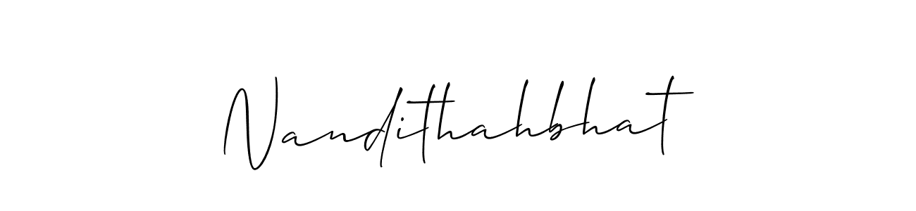 How to make Nandithahbhat signature? Allison_Script is a professional autograph style. Create handwritten signature for Nandithahbhat name. Nandithahbhat signature style 2 images and pictures png