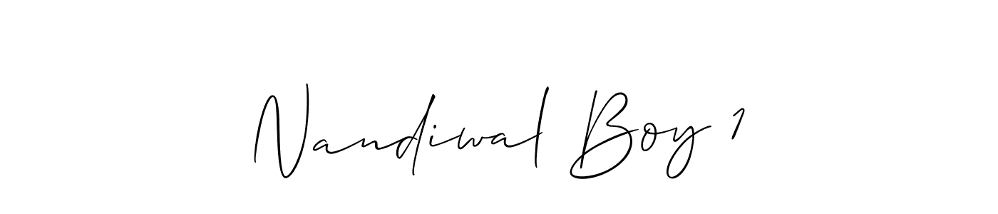 Also we have Nandiwal Boy 1 name is the best signature style. Create professional handwritten signature collection using Allison_Script autograph style. Nandiwal Boy 1 signature style 2 images and pictures png