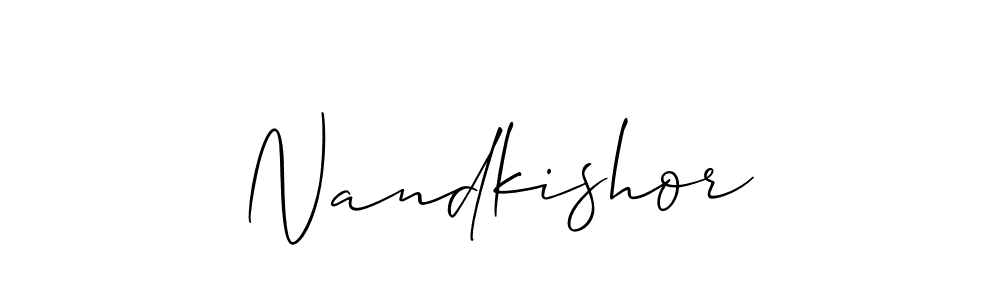Nandkishor stylish signature style. Best Handwritten Sign (Allison_Script) for my name. Handwritten Signature Collection Ideas for my name Nandkishor. Nandkishor signature style 2 images and pictures png