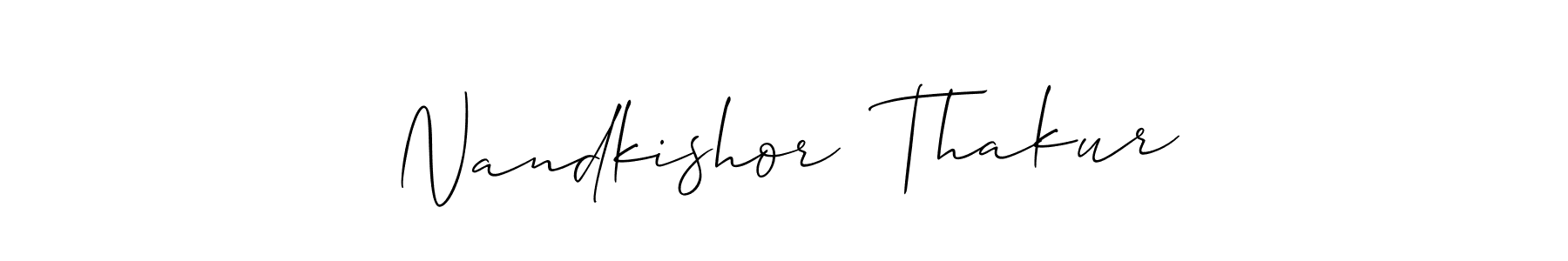 You should practise on your own different ways (Allison_Script) to write your name (Nandkishor  Thakur) in signature. don't let someone else do it for you. Nandkishor  Thakur signature style 2 images and pictures png