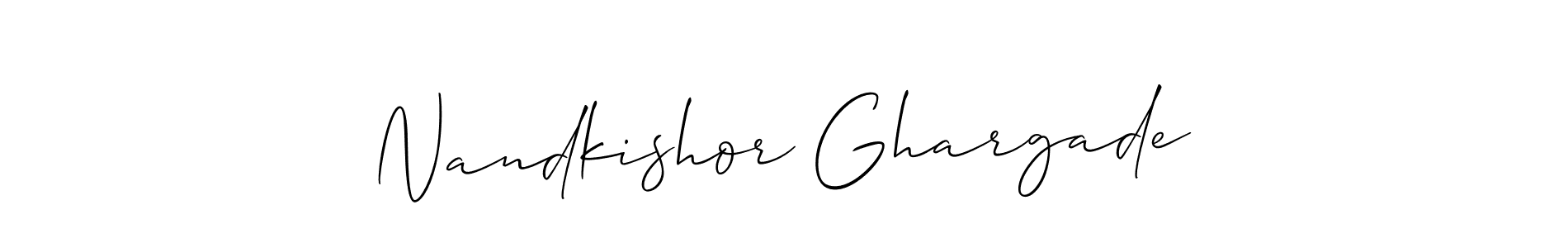 It looks lik you need a new signature style for name Nandkishor Ghargade. Design unique handwritten (Allison_Script) signature with our free signature maker in just a few clicks. Nandkishor Ghargade signature style 2 images and pictures png