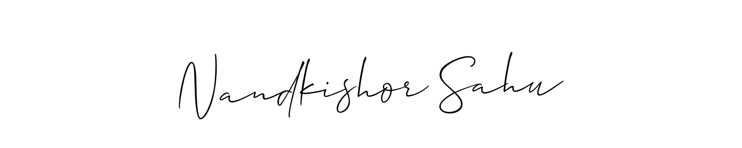 Create a beautiful signature design for name Nandkishor Sahu. With this signature (Allison_Script) fonts, you can make a handwritten signature for free. Nandkishor Sahu signature style 2 images and pictures png