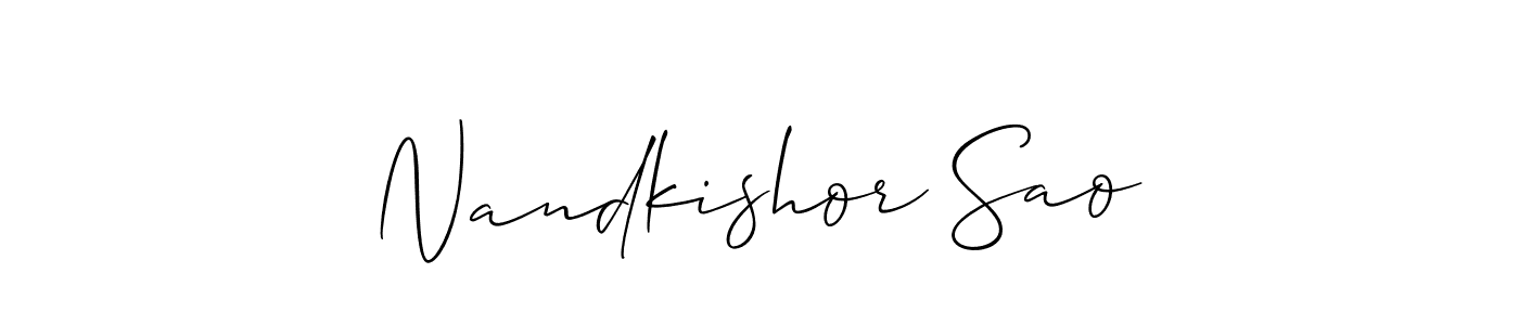 Also we have Nandkishor Sao name is the best signature style. Create professional handwritten signature collection using Allison_Script autograph style. Nandkishor Sao signature style 2 images and pictures png