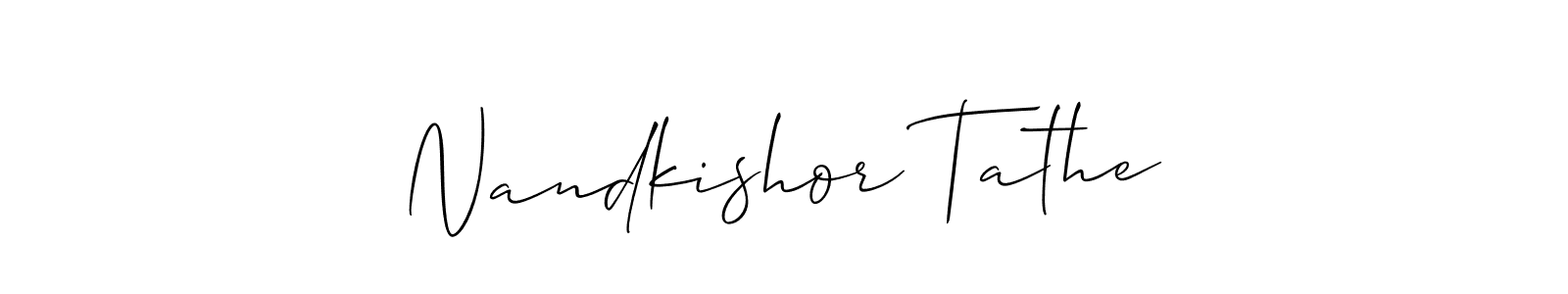 You can use this online signature creator to create a handwritten signature for the name Nandkishor Tathe. This is the best online autograph maker. Nandkishor Tathe signature style 2 images and pictures png