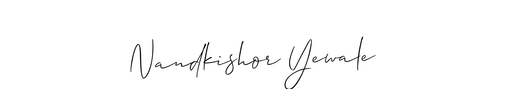 Nandkishor Yewale stylish signature style. Best Handwritten Sign (Allison_Script) for my name. Handwritten Signature Collection Ideas for my name Nandkishor Yewale. Nandkishor Yewale signature style 2 images and pictures png