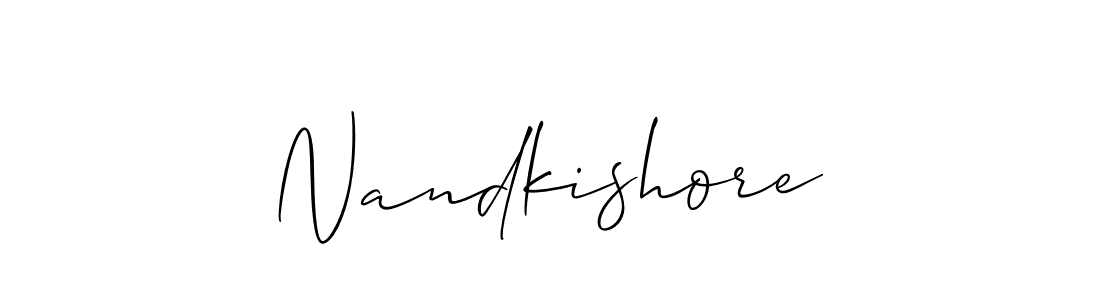 Also we have Nandkishore name is the best signature style. Create professional handwritten signature collection using Allison_Script autograph style. Nandkishore signature style 2 images and pictures png