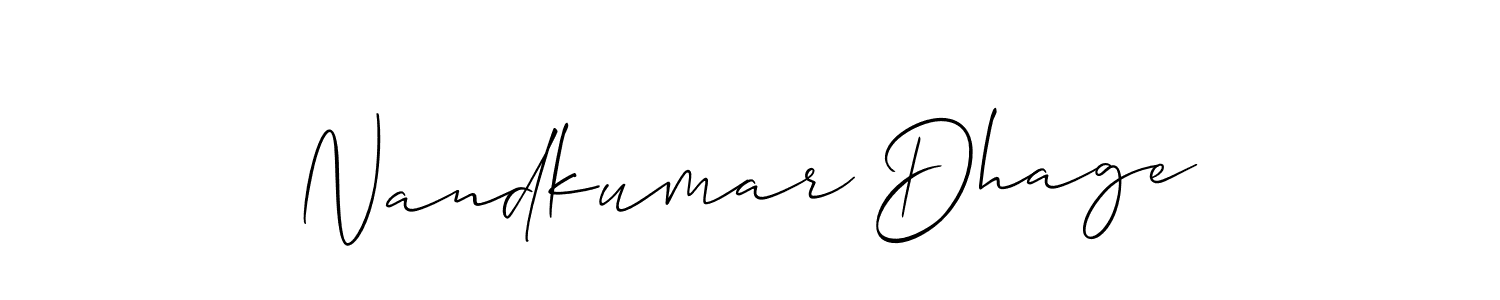 Allison_Script is a professional signature style that is perfect for those who want to add a touch of class to their signature. It is also a great choice for those who want to make their signature more unique. Get Nandkumar Dhage name to fancy signature for free. Nandkumar Dhage signature style 2 images and pictures png