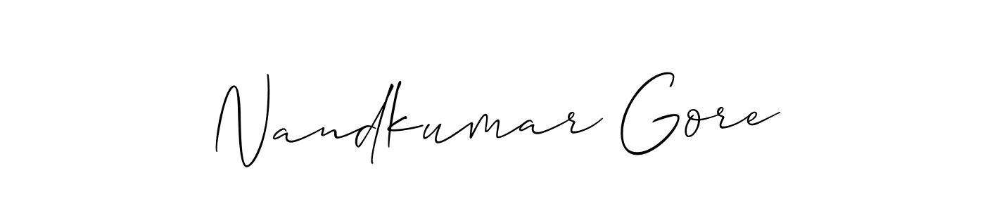 It looks lik you need a new signature style for name Nandkumar Gore. Design unique handwritten (Allison_Script) signature with our free signature maker in just a few clicks. Nandkumar Gore signature style 2 images and pictures png