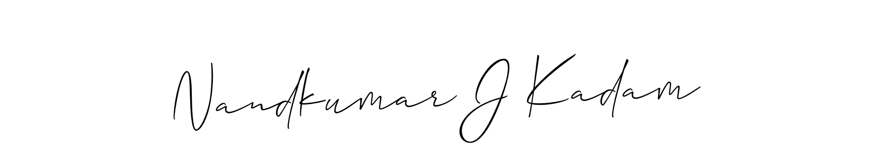 Make a beautiful signature design for name Nandkumar J Kadam. With this signature (Allison_Script) style, you can create a handwritten signature for free. Nandkumar J Kadam signature style 2 images and pictures png