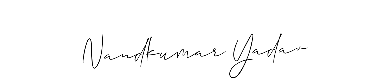 Also You can easily find your signature by using the search form. We will create Nandkumar Yadav name handwritten signature images for you free of cost using Allison_Script sign style. Nandkumar Yadav signature style 2 images and pictures png