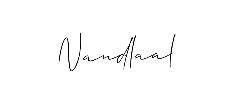 Similarly Allison_Script is the best handwritten signature design. Signature creator online .You can use it as an online autograph creator for name Nandlaal. Nandlaal signature style 2 images and pictures png