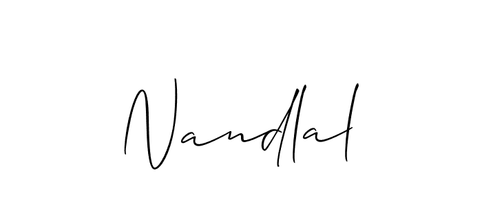 Make a beautiful signature design for name Nandlal. With this signature (Allison_Script) style, you can create a handwritten signature for free. Nandlal signature style 2 images and pictures png