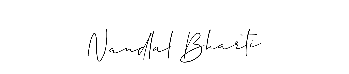 You should practise on your own different ways (Allison_Script) to write your name (Nandlal Bharti) in signature. don't let someone else do it for you. Nandlal Bharti signature style 2 images and pictures png