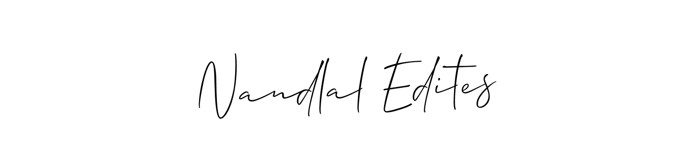 How to make Nandlal Edites signature? Allison_Script is a professional autograph style. Create handwritten signature for Nandlal Edites name. Nandlal Edites signature style 2 images and pictures png